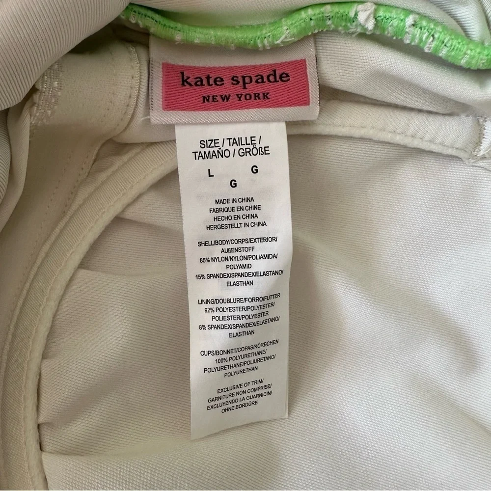 Kate Spade Awning Stripe Bandeau One Piece Swimsuit NWT Size L